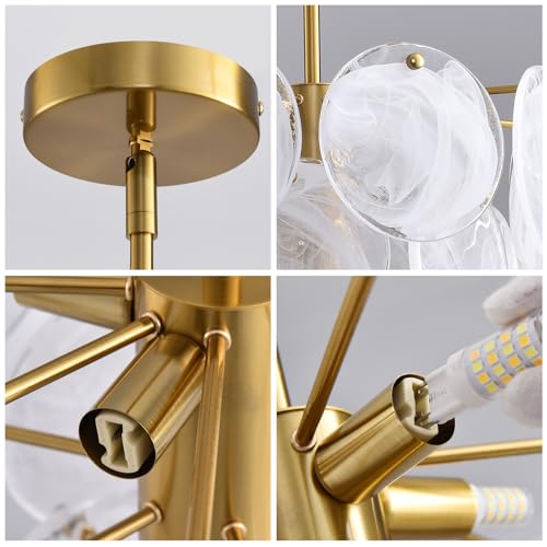 Modern Gold Glass Chandelier