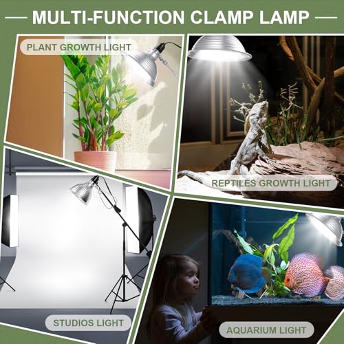 6 Pcs Adjustable Clamp Lamp Light with Aluminum Reflector Up to 150 Watt