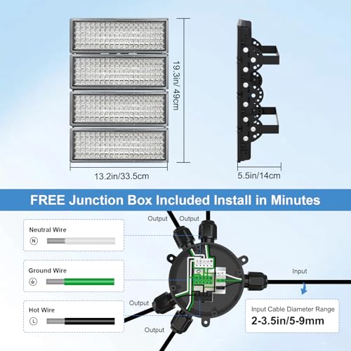400W LED Stadium Lights 56000LM Arena Field Flood Light 6500K