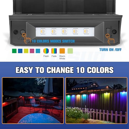 Solar Deck Lights Outdoor 8 Pack (9.9 Count)