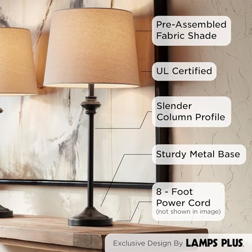Lynn 26" High Bronze Brown Tall Buffet Table Lamps Set of 2 Stick Dark (2 Count)