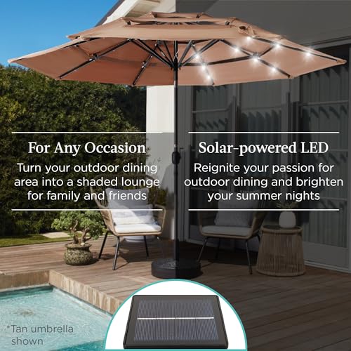 10ft 3 Tier Solar Patio Umbrella