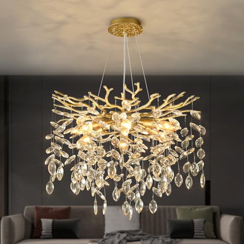 18" Gold Crystal Chandelier 6