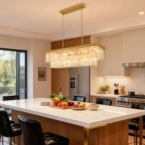 Gold Crystal Chandeliers for Dining Room