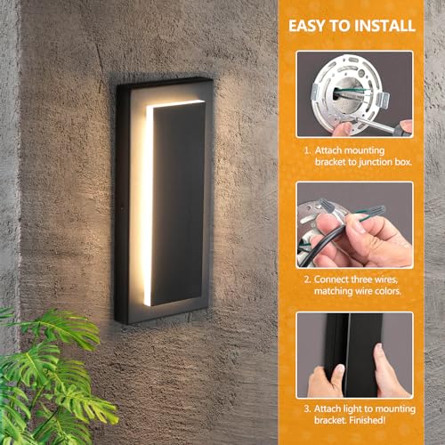 11.8'' 2 Pack LED Outdoor Wall Sconce (2 Count)
