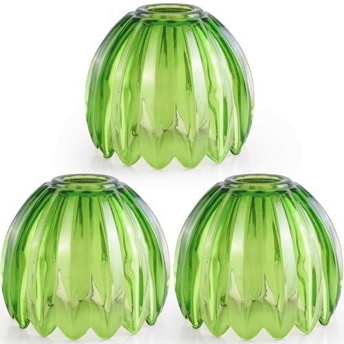 Green Tulip Glass Lamp Shades 3Pcs (3 Count)