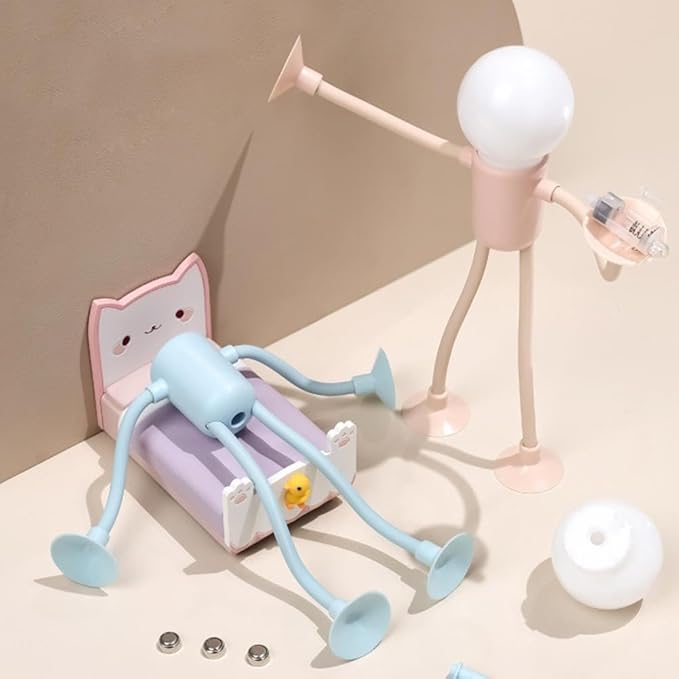 Funny Sportsman Night Light, Changeable Shape 2025 New Cute Light Bulb Man Mini Night Light, DIY Shape Night Lights, Suction Cup Bendable Desk Lamp for Boys Girls Room Bedroom