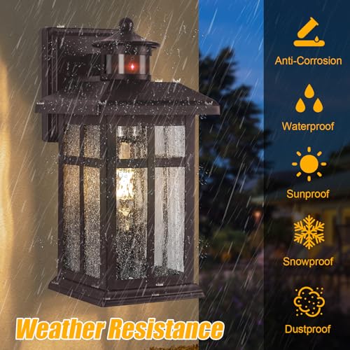 Motion Sensor Outdoor Lights Bronze 2 Pack Dusk till Dawn Outdoor Lighting (2 Count)