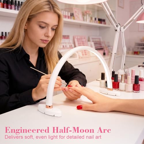 16" Half Moon Light for Nail Desk No Flicker&Shadow