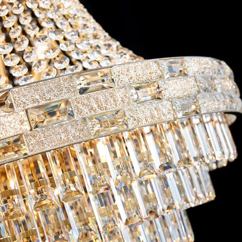 25 Light Gold Crystal Chandelier