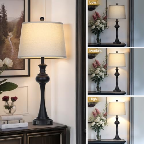 28.75" Black Modern Table Lamps for Living Room