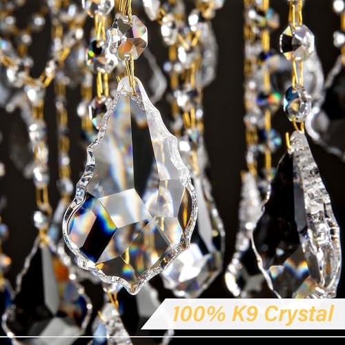 Large Gold Crystal Chandelier Light Fixtures