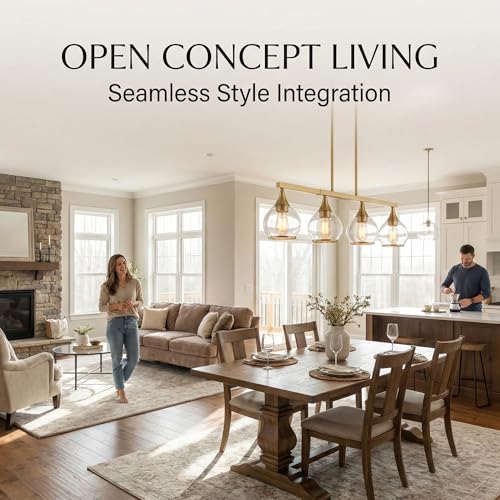 Brushed Gold Kitchen Island Linear Pendant Light