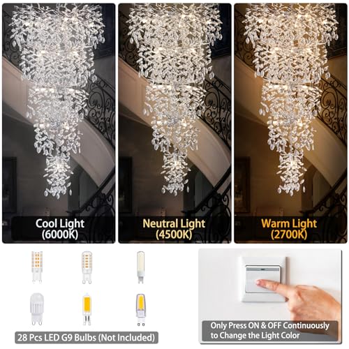 118" Large Crystal Chandelier for High Ceiling