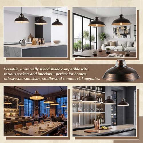 2 Pcs Bronze Empire Industrial Metal Replacement Lamp Shades (2 Count)
