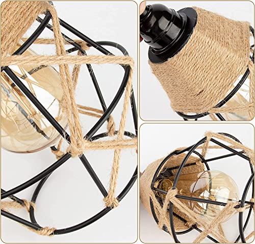 Vintage Boho Lamp Shade Replacement Rustic Industrial Woven Pendant
