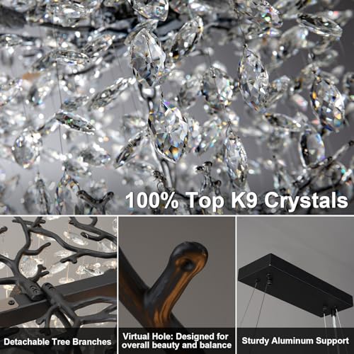 60" Rectangular Crystal Chandelier