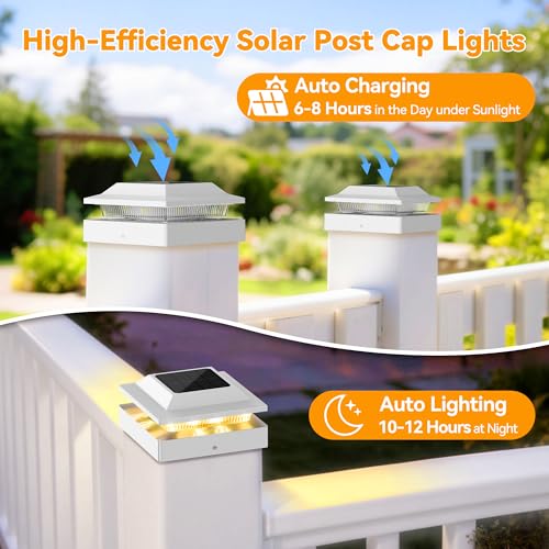 Solar Post Cap Lights for 4x4 Wood (12 Count)
