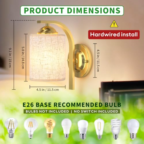 Gold Wall Sconces Lights for Bathroom