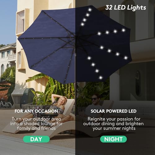 9' Patio Umbrella with Solar Lights