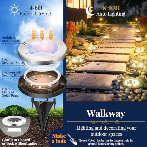 Solar Ground Lights Outdoor (12 Count)