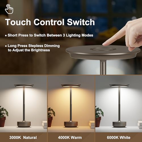 1 Pack Cordless Table Lamps Rechargeable