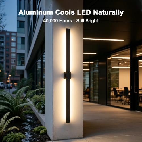 Aluminum 63 in Long Outdoor Wall Light Fixture
