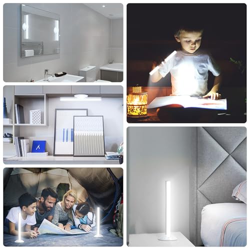 LED Mirror Lights Portable Rechargeable Vanity Light 3 Brightness Touch Control Makeup Light for Bathroom Dressing Room 2 Packs