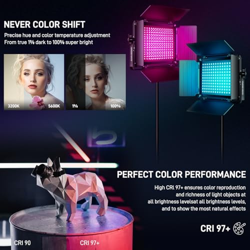 GVM RGB LED Video Light with Bluetooth Control