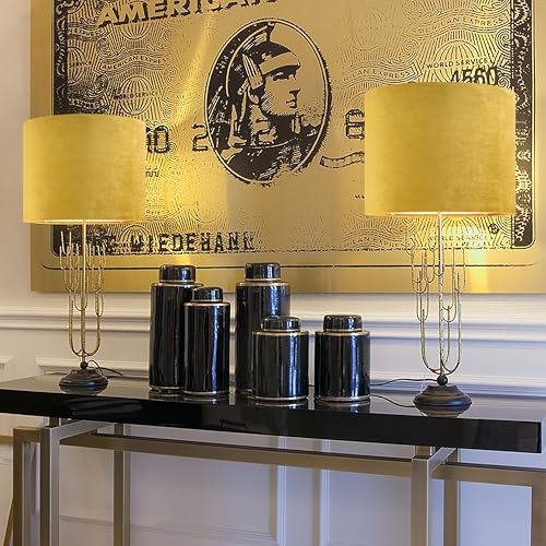 Gold Velvet Drum Lamp Shade (2 Count)