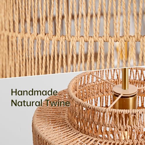12.4" Rattan Pendant Light for Kitchen Island