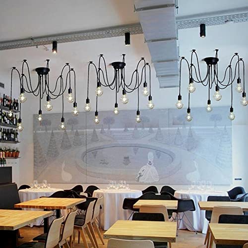 10 Arm Spider Light Fixture Industrial DIY Chandelier Pendant Lamp