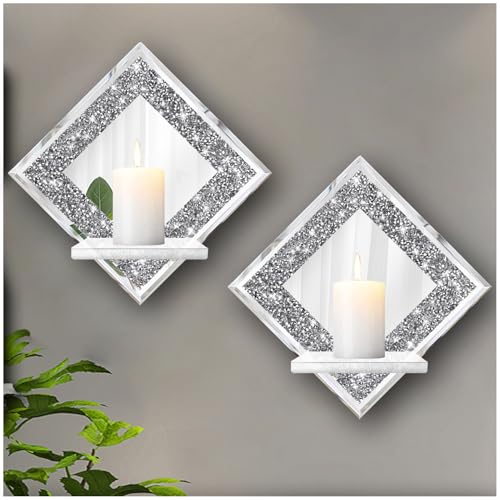 Crystal Crush Diamond Wall Candle Holder Set of 2 (2 Count)