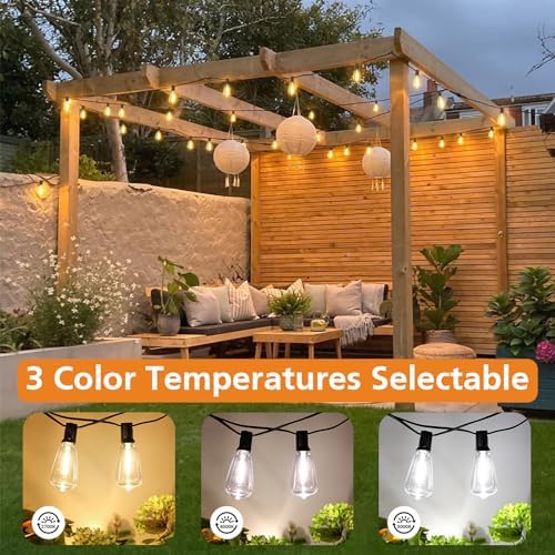 3 Color in 1 LED Outdoor String Lights with Remote
