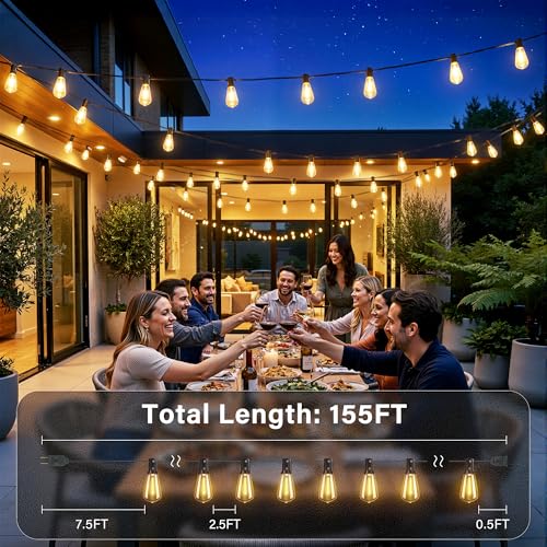 155FT Outdoor String Lights (155 Foot)