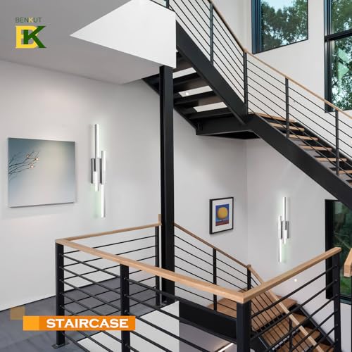 Modern LED Wall Sconce Silver Remote Wall Light Fixtures for Bathroom