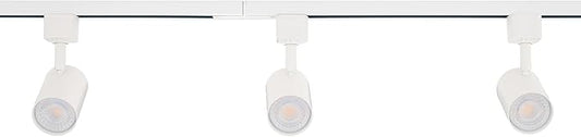 Amped Collection 3-Light 48in Field Cuttable LED Track Lighting Kit with 3 LED 3000K Warm White Track Heads, 4ft Track, End Caps, Floating Feed in White Finish - Aura Lighting