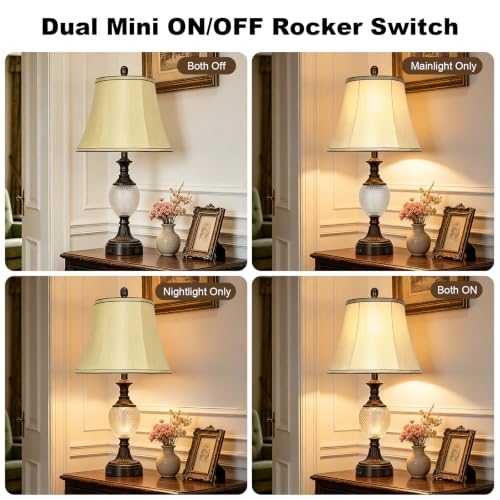 27.5'' Tall Vintage Bedside Table Lamps with USB Charging Ports (2 Count)