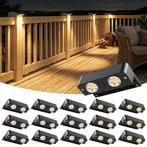 Solar Fence Lights Outdoor 16 Pack (16 Count)