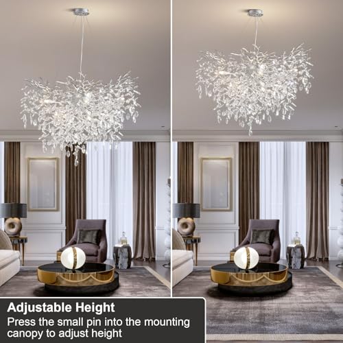 40" Silver Tree Branch Chandelier