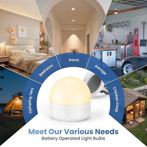 E12 Rechargeable Light Bulbs with Remote
