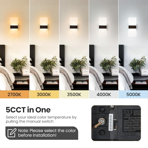 12 Inch Modern LED Wall Sconce (Black / 1 Pack)