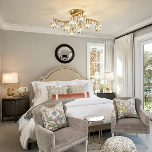Gold Semi Flush Mount Ceiling Light Fixture