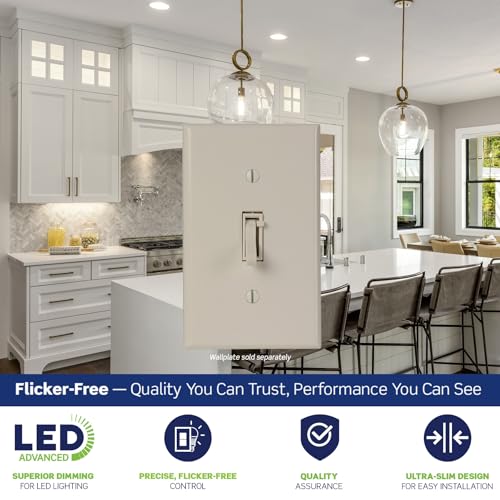 Toggle Slide LED Advanced Dimmer Switch for 150W Dimmable LED
