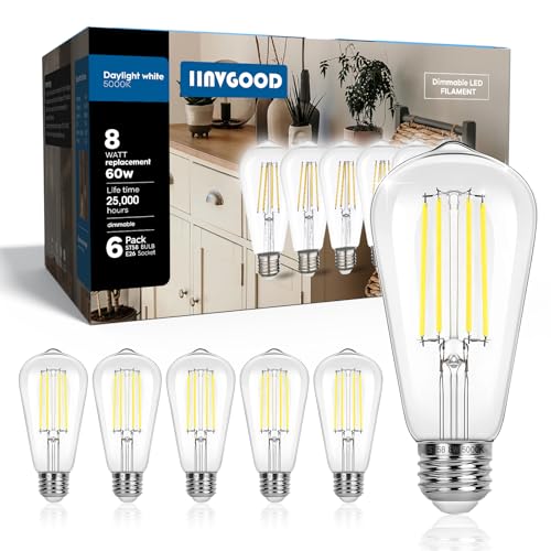 Edison Light Bulbs 60W Equivalent (6 Count)