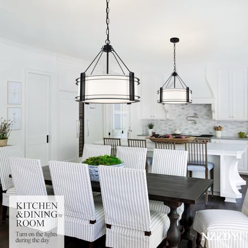 16.3'' Black Drum Chandelier