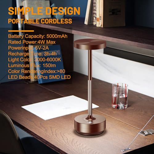 LED Cordless Table Lamp Rechargeable (2 Count)