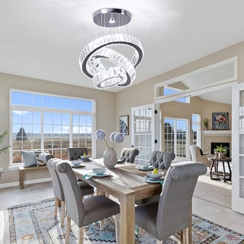 3 Ring Crystal Chandelier Ceiling Light