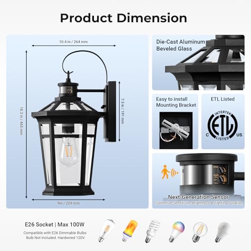 Motion Sensor Outdoor Light fixtures Wall Mount
