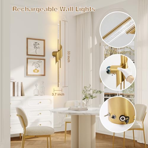 Battery Operated Wall Sconces Set of 2 (2 Count)